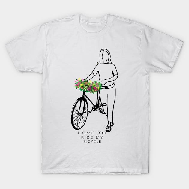 Love To Ride My Bicycle T-Shirt by GeriJudd